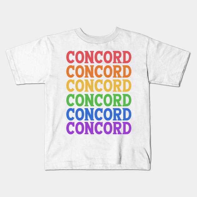 CONCORD RAINBOW TYPOGRAPHY Kids T-Shirt by OlkiaArt
